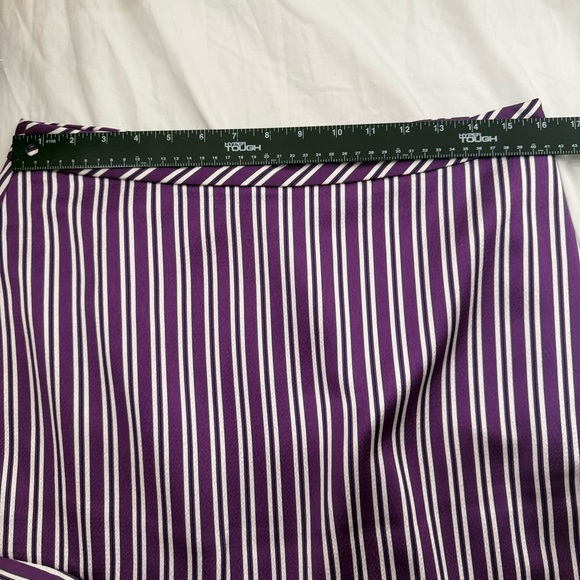 Banana Republic Purple Stripe Asymmetrical Midi Skirt Size 10 Modern Chic - Picture 9 of 11